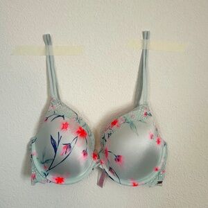 PINK baby blue lace bra